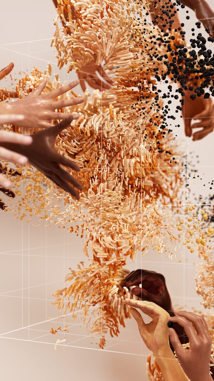 一个由数据点组成的复杂网络，其中突出显示了象征偏见检测和缓解的节点，围绕着一个中心的人类头像，代表着用户公平性。设计应简洁、数据驱动。